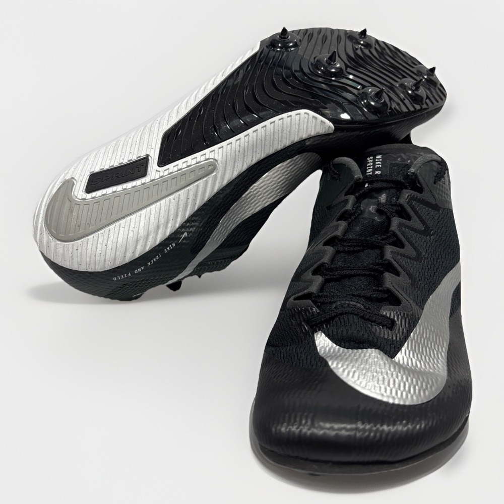 Nike‎ Zoom Rival Sprint Track Spikes Black Silver DC8753-001 Men's Size 11